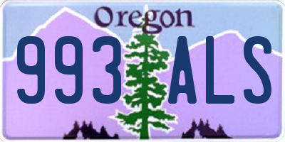 OR license plate 993ALS