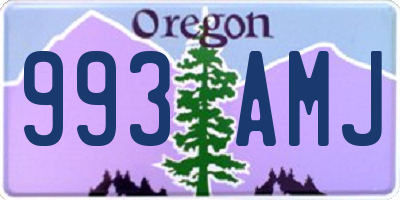 OR license plate 993AMJ
