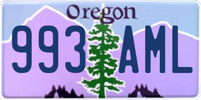 OR license plate 993AML