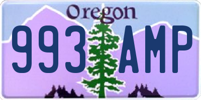 OR license plate 993AMP