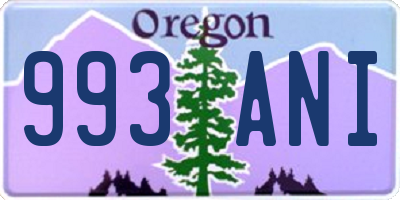 OR license plate 993ANI
