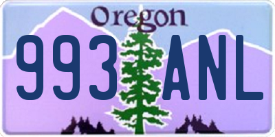 OR license plate 993ANL