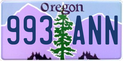 OR license plate 993ANN