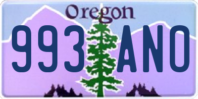OR license plate 993ANO