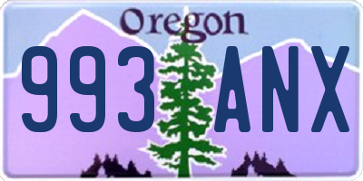 OR license plate 993ANX