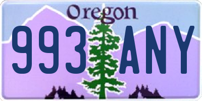 OR license plate 993ANY