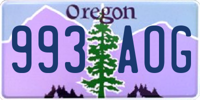 OR license plate 993AOG
