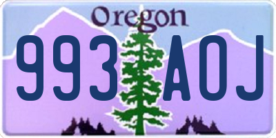 OR license plate 993AOJ