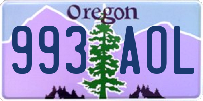 OR license plate 993AOL