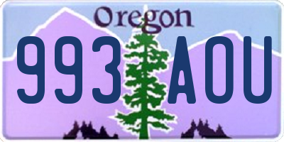 OR license plate 993AOU