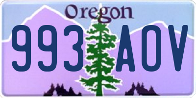 OR license plate 993AOV