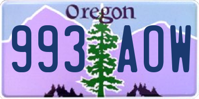 OR license plate 993AOW