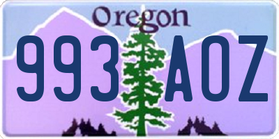 OR license plate 993AOZ