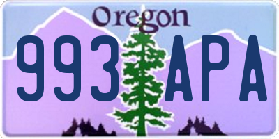 OR license plate 993APA