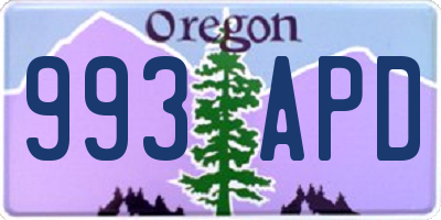 OR license plate 993APD
