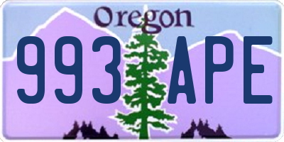 OR license plate 993APE
