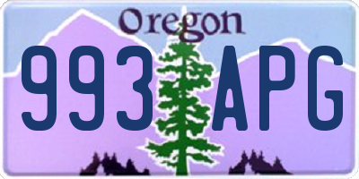 OR license plate 993APG