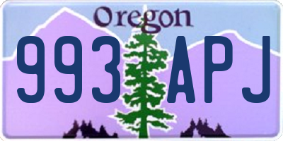 OR license plate 993APJ