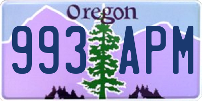 OR license plate 993APM