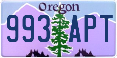 OR license plate 993APT