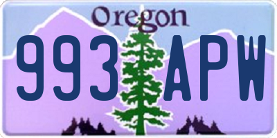 OR license plate 993APW