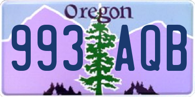 OR license plate 993AQB