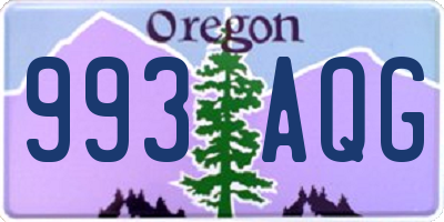 OR license plate 993AQG
