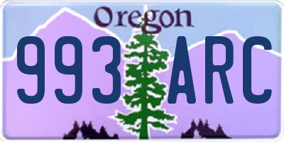 OR license plate 993ARC