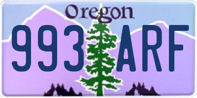 OR license plate 993ARF