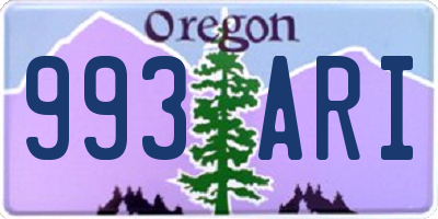 OR license plate 993ARI