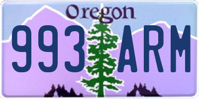 OR license plate 993ARM