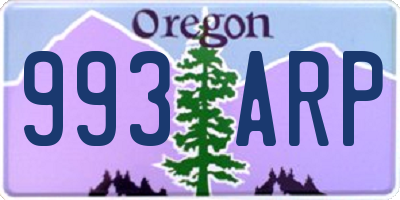 OR license plate 993ARP