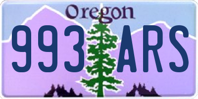 OR license plate 993ARS