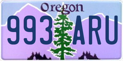 OR license plate 993ARU