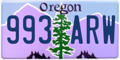 OR license plate 993ARW