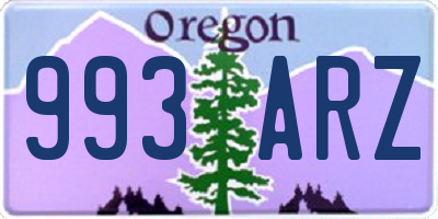 OR license plate 993ARZ