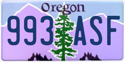 OR license plate 993ASF