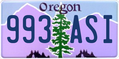 OR license plate 993ASI