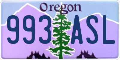 OR license plate 993ASL