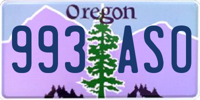 OR license plate 993ASO