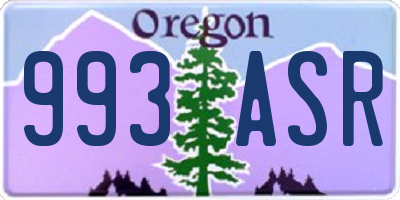 OR license plate 993ASR