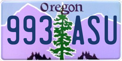 OR license plate 993ASU