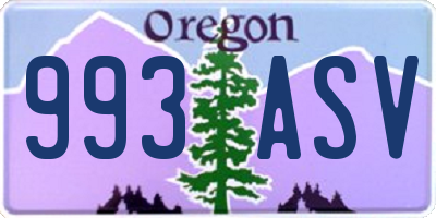 OR license plate 993ASV