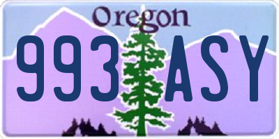 OR license plate 993ASY