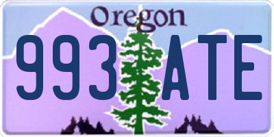 OR license plate 993ATE