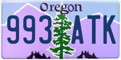 OR license plate 993ATK