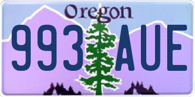 OR license plate 993AUE