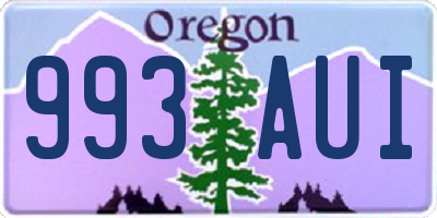 OR license plate 993AUI