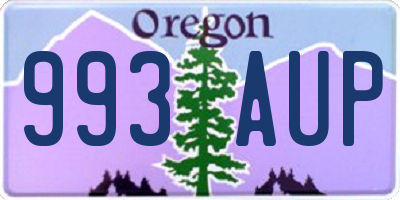 OR license plate 993AUP