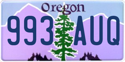 OR license plate 993AUQ